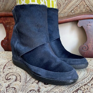 Vince Black Wedge Boots